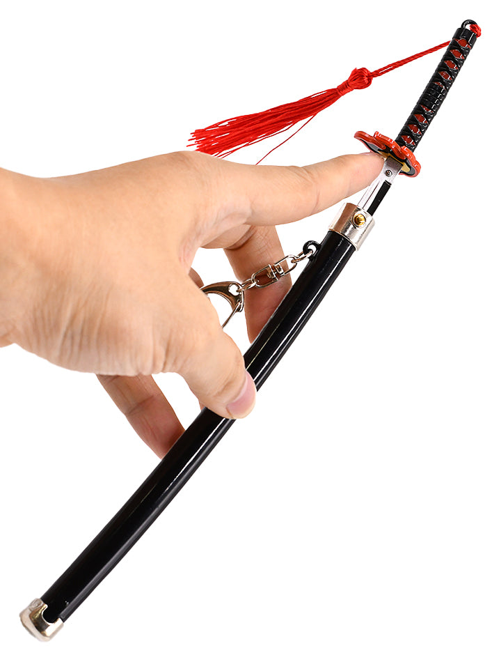 Mini Tanjiro New Nichirin Katana Keychain + Stand – Mini Katana