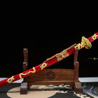 Golden Snake Katana in Red Saya