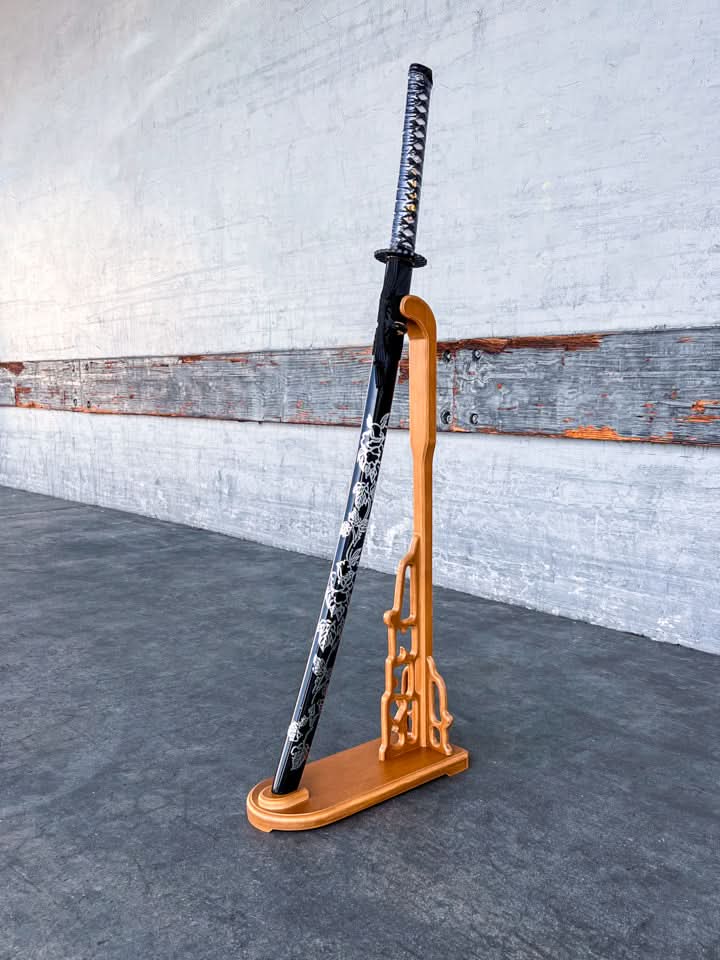 Upright Sword Stand - Light Wood