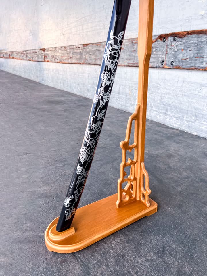Upright Sword Stand - Light Wood