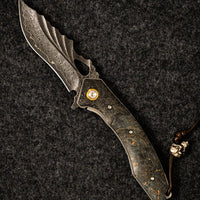 Silverwing Damascus Blade Open