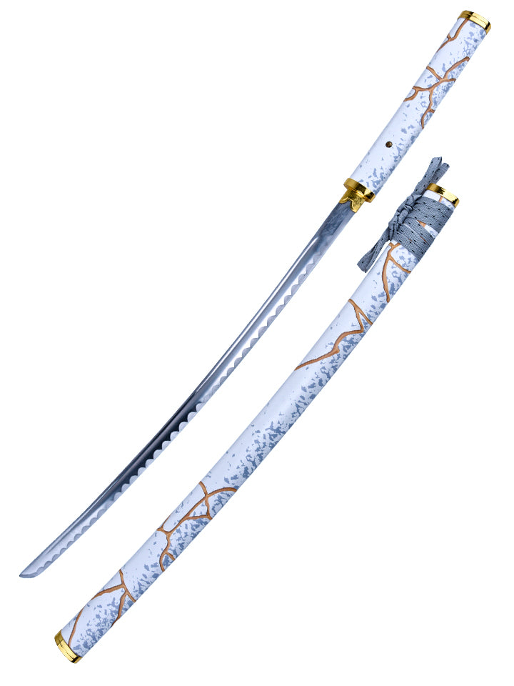 Gilded Dawn Katana Inspired by Ghost of Yotei Dull Carbon Steel