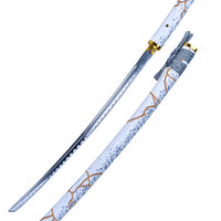 Gilded Dawn Katana Inspired by Ghost of Yotei Dull Carbon Steel