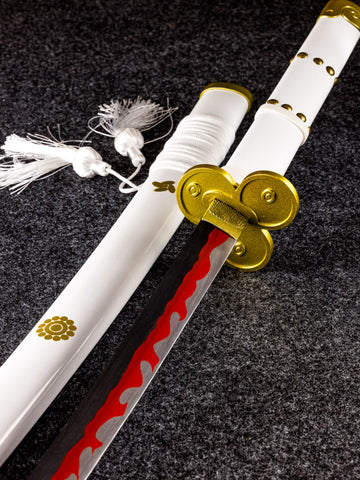 Anime Katana One Piece Roronoa Zoro's Wado Ichimonji Sword Handmade 1060  Carbon Steel White - ZoroKatana