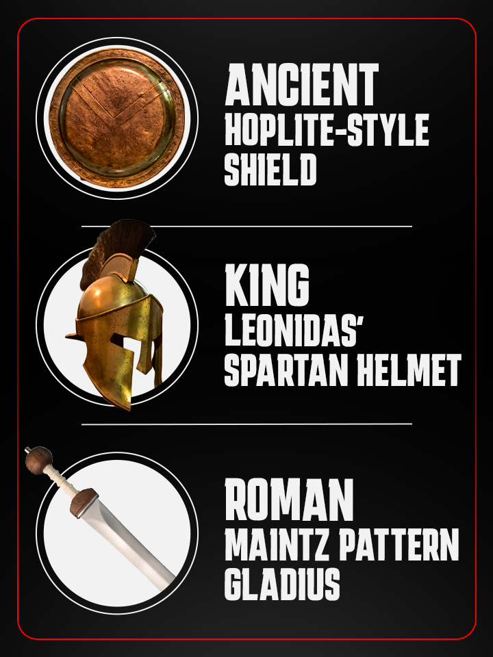 Ancient Warrior Defense & Sword Bundle – Shield, Helmet & Gladius Set