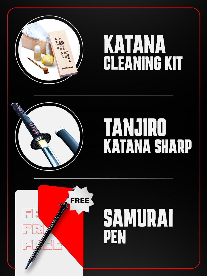 Katana Cleaning Kit & Tanjiro Katana SHARP + FREE Samurai Pen