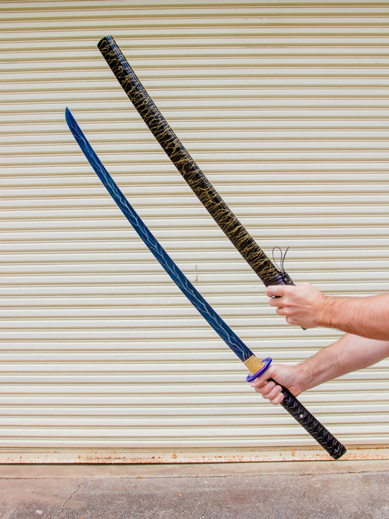 Fantasy Katana Sword Series Blue Lightning Katana (1060 Carbon Steel) Mini Katana