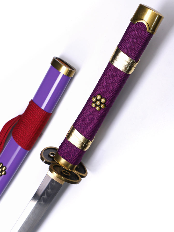 Battle-Ready Purple Enma Katana (1095 Carbon Steel)