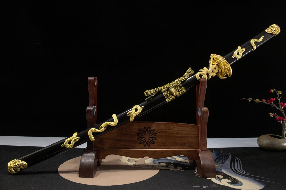 Golden Snake Katana Black