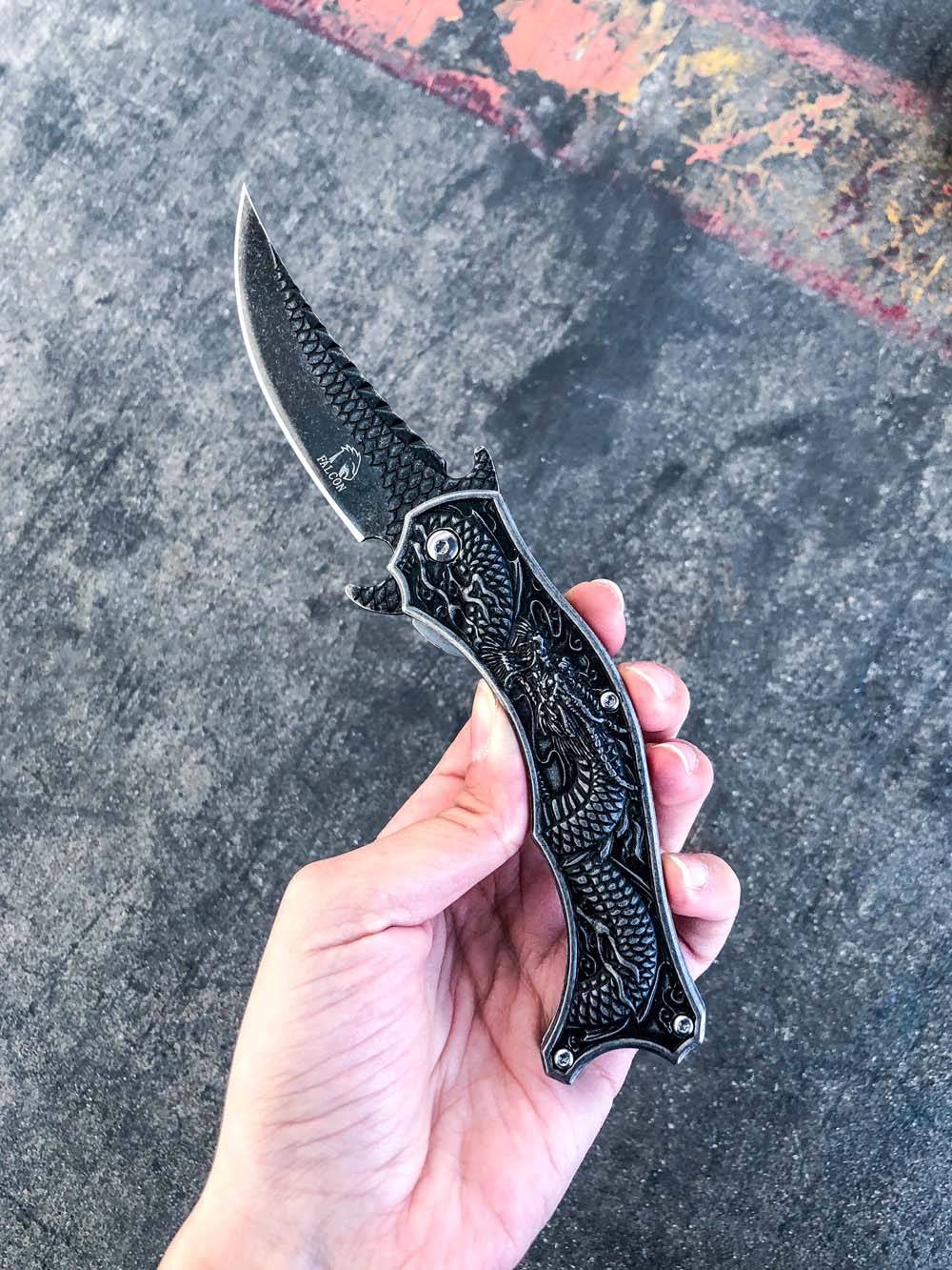 Curved Dragon Pocket Knife