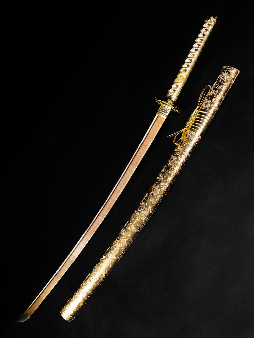 Gold Dragon Katana Sword (1060 Carbon Steel) Mini Katana